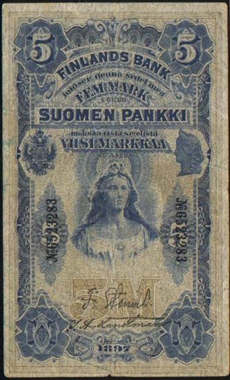 Banknoty Finlandia - FinlandP1-5Markkaa-1897-donatedowl_f.jpg