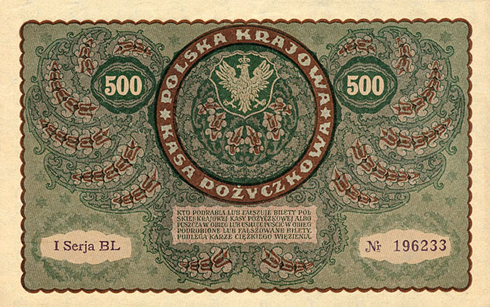 banknoty,monety polskie i nie tylko - 500mkp1919R.jpg