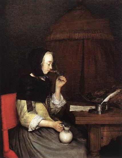 Borch, Gerard ter  1617-1681 - TERBORCH_Gerard_Woman_Drinking_Wine.jpg