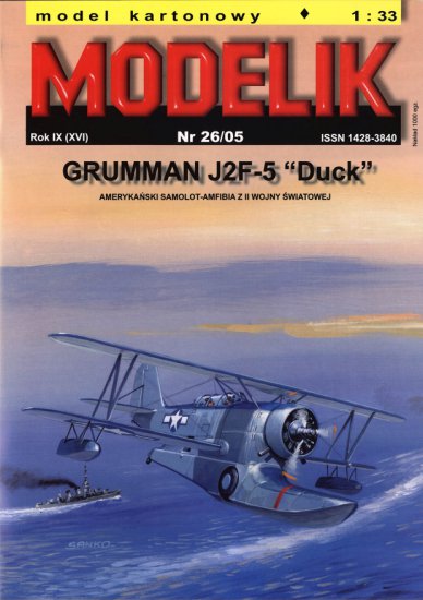 Modelik 2005-26 -  Grumman J2F-5 Duck amerykański samolot-amfibia z II wojny światowej - 01.jpg