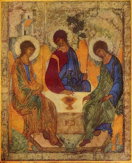 Rublow Andrej - Rublev - s famous icon showing the three Angels being hosted by Abraham at Mamre..jpg