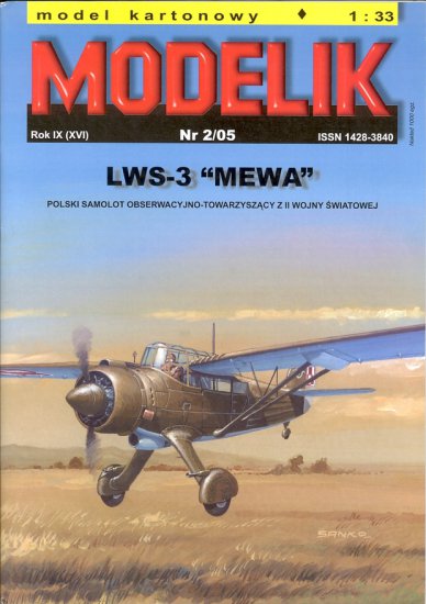 Modelik 2005-02 -  LWS-3 Mewa polski samolot obserwacyjno-towarzyszący z II Wojny Światowej - 01.jpg