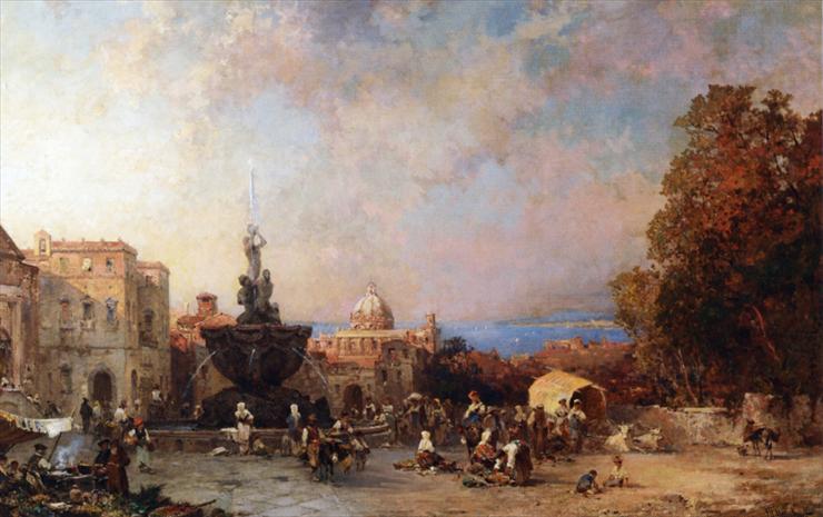 Franz Richard Unterberger - A Market in Naples.jpeg