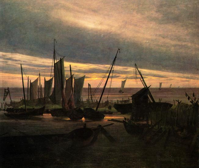 Friedrich Caspar David 1774  1840 - Boats in the Harbour at Evening 1828.jpg