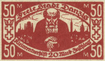 znaczki Wolne Miasto Gdańsk 1925-39 - 1923e. Biedak 1.jpg