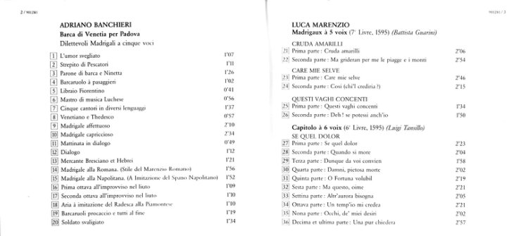 Barca di Venetia per Padova  Luca Marenzio - Madrigali Ensemble Clement Janequin - pag1.jpg