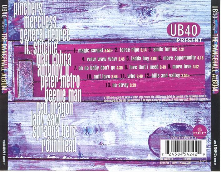 1998-UB40 The Dancehall Album - UB40 - The dancehall album  back.jpg