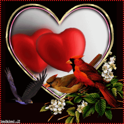 Serduszka - hearts and birds.gif