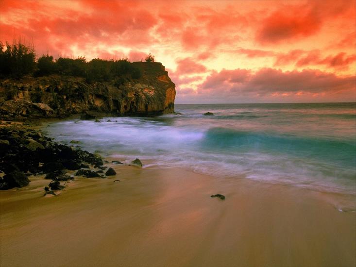 Piękne zachody - Sunset at Shipwrecks Beach, Poipu, Kauai, Hawaii.jpg
